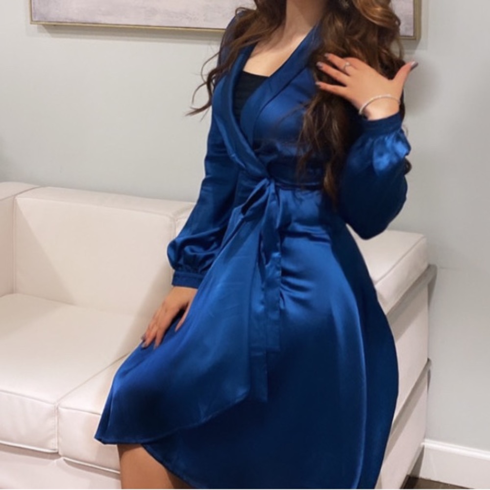 Wrap up Satin Midi Dress